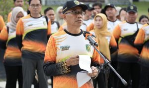 Sekretaris Daerah Kota Palangka Raya sekaligus Ketua Kontingen Kota Palangka Raya, Arbert Tombak (SPN)