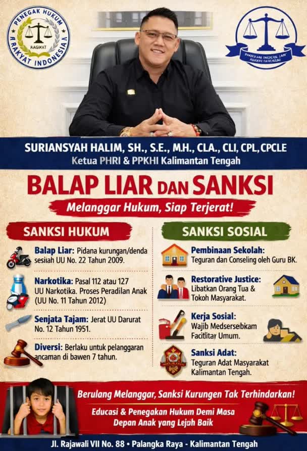 ‎Praktisi hukum Kalimantan Tengah, Suriansyah Halim, SH., S.E., M.H., CLA., CLI., CPL., CPCLE ‎