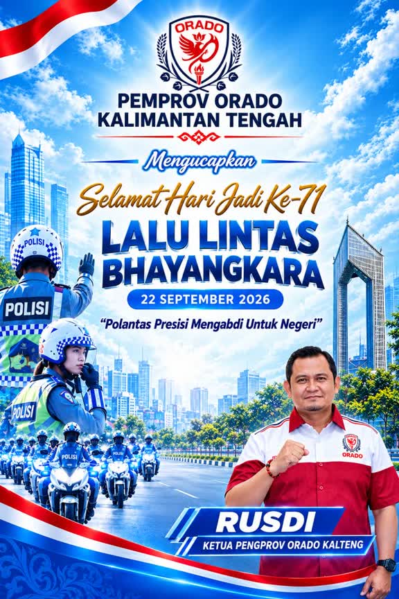 Ucapan selamat Hari Jadi ke-71 Lalu Lintas Bhayangkara dari ORADO Kalteng. SPN